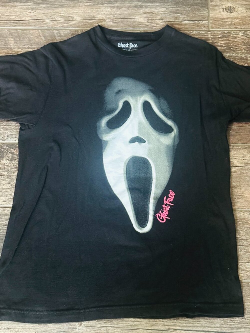Scream Ghost Face - Black Cotton Graphic T-Shirt - Size Medium M